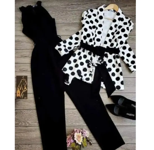 Westran Fashion clothing Tops and tunics White color Tops and black color Jumsuit for women